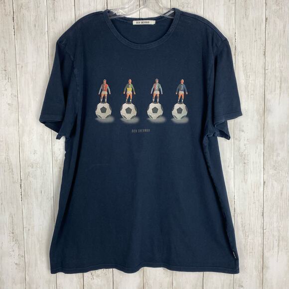 Ben Sherman Men's World Cup Soccer Graphic Short Sleeve Black Cotton T Shirt XXL - Picture 1 of 8